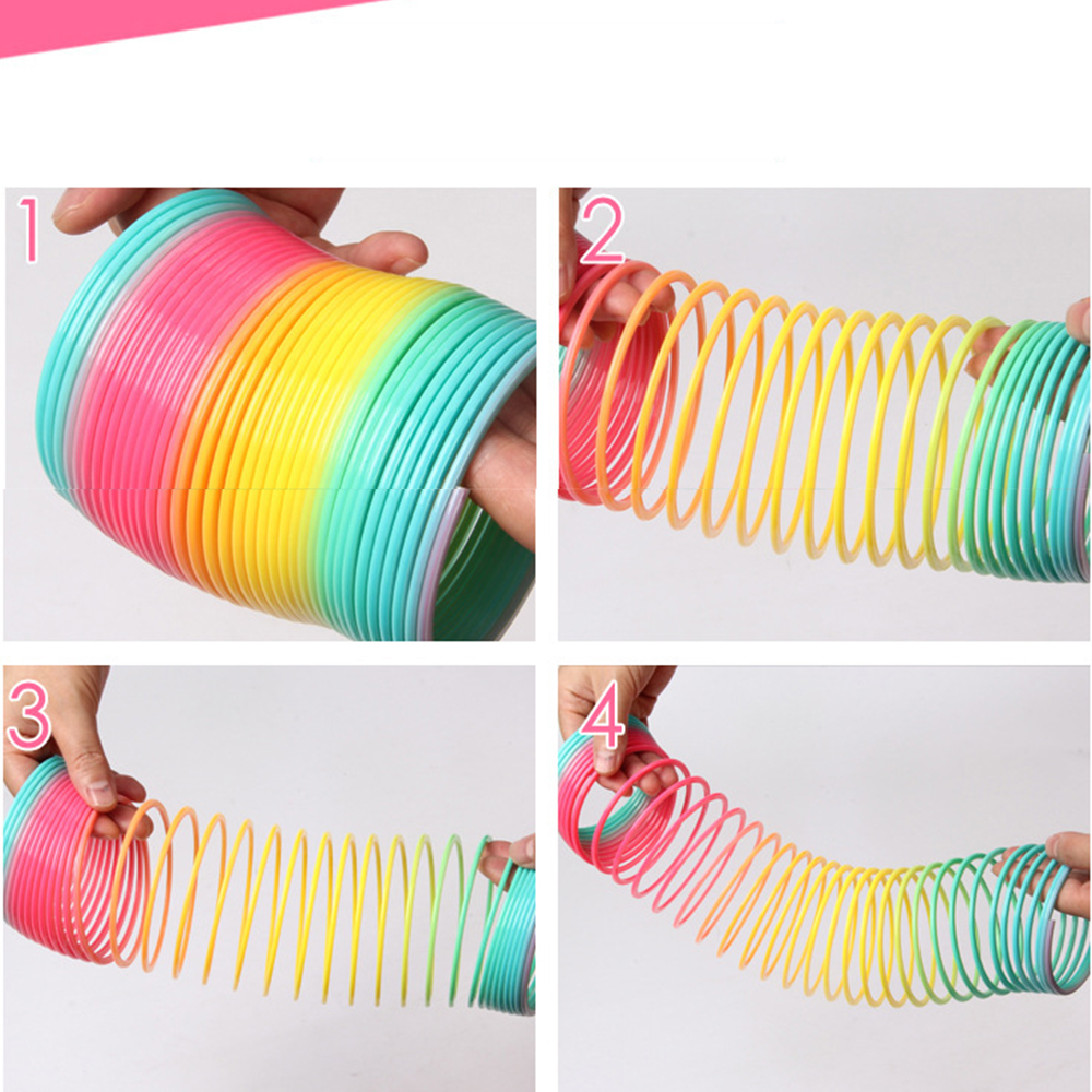 1pcs Rainbow Circle Funny Toys Early Development Educational Folding Plastic Spring Coil Children's Creative Magical Toys