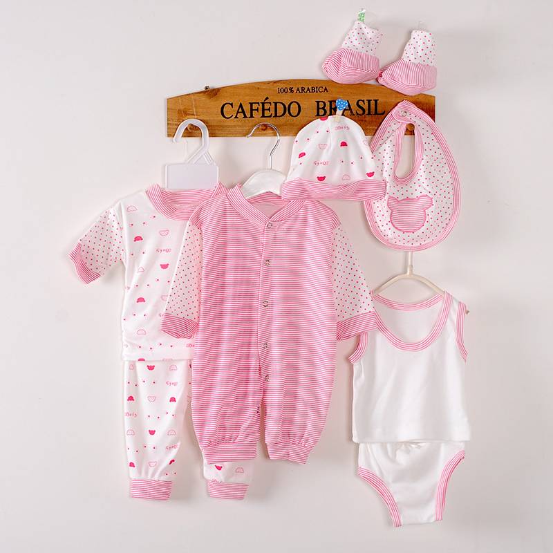 8Piece/0-3Months/Spring Autumn Newborn Baby Tracksuit 100% Cotton Kids Clothes Suit Unisex Infant Boys Girls Clothing Set BC1002