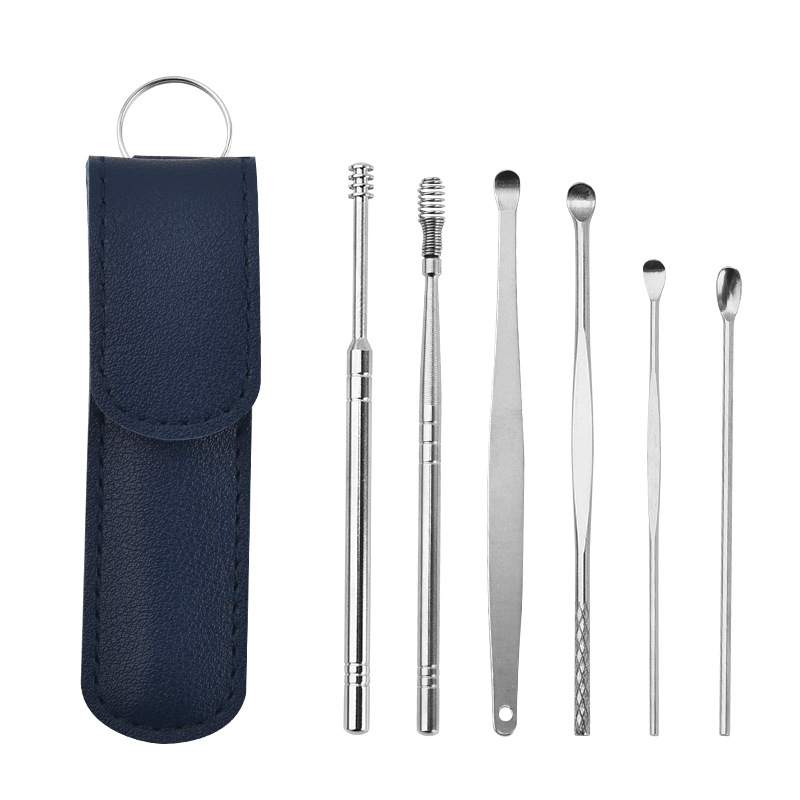 6pcs Ear Cleaner Tool Earpick Sticks Earwax Remover Curette Ear Pick Cleaning Ear Cleanser Spoon Health Care Earpick &