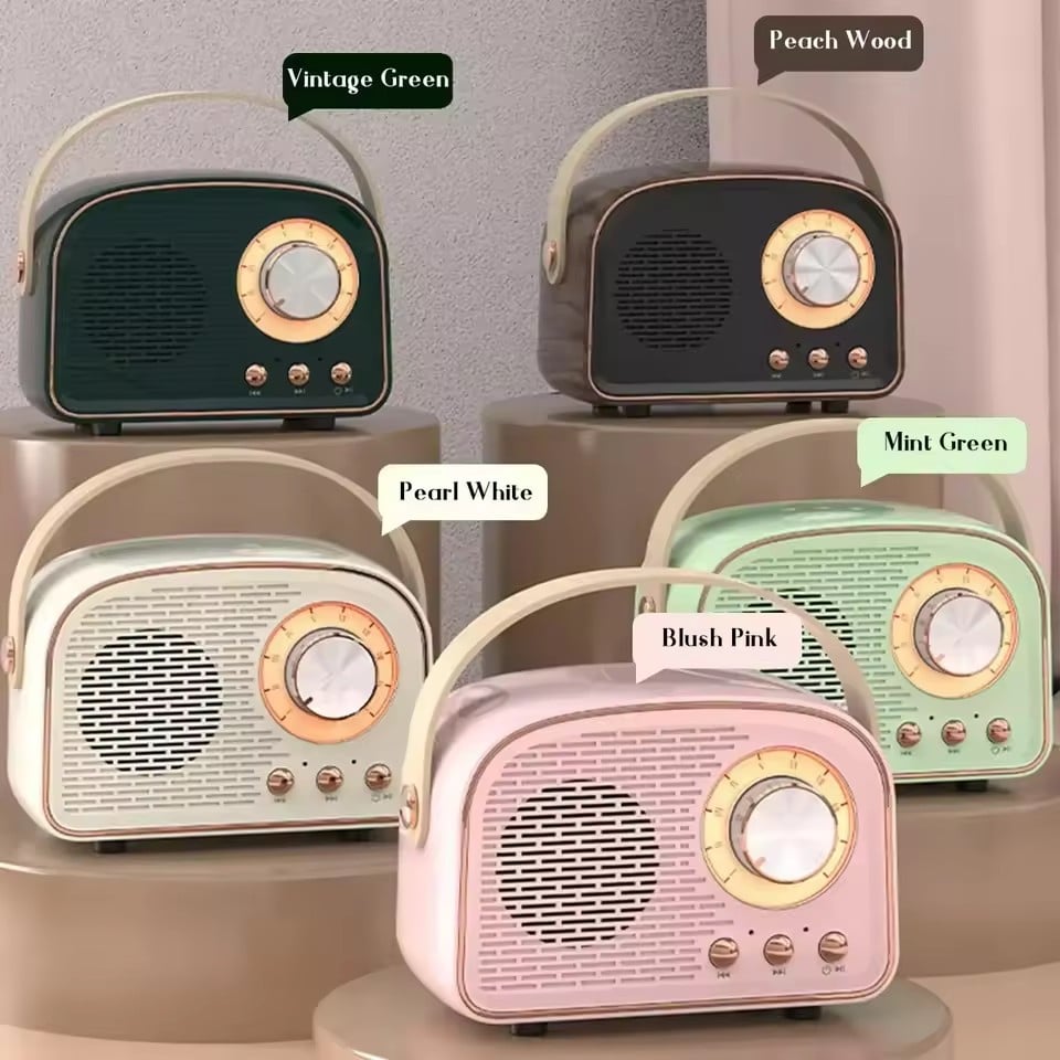 Retro mini Bluetooth speaker, classical music player, stereo sound, portable decorative speaker, home music player