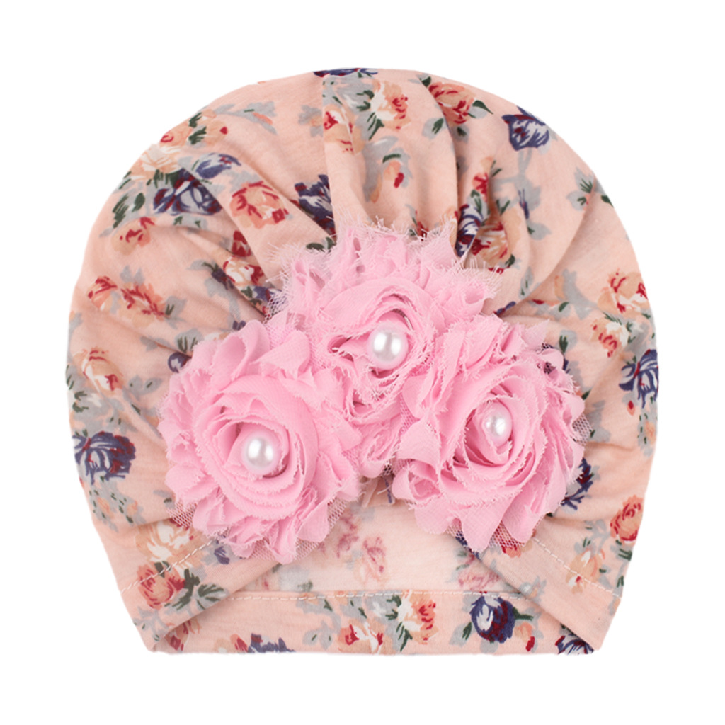 Baby Soft Printed Children's Hat Sunflower Sticky Bead Pullover Hat