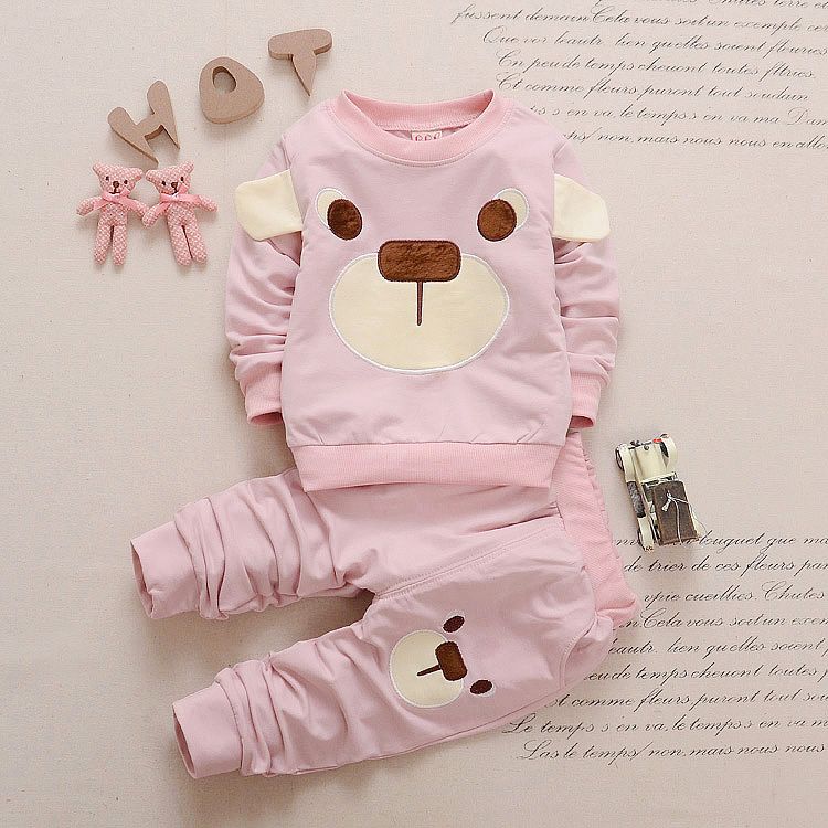 Cute Bear 2 Kids Summer Boy Short T-shirt and Shorts Sets Baby Boy Children Clothes Suits
