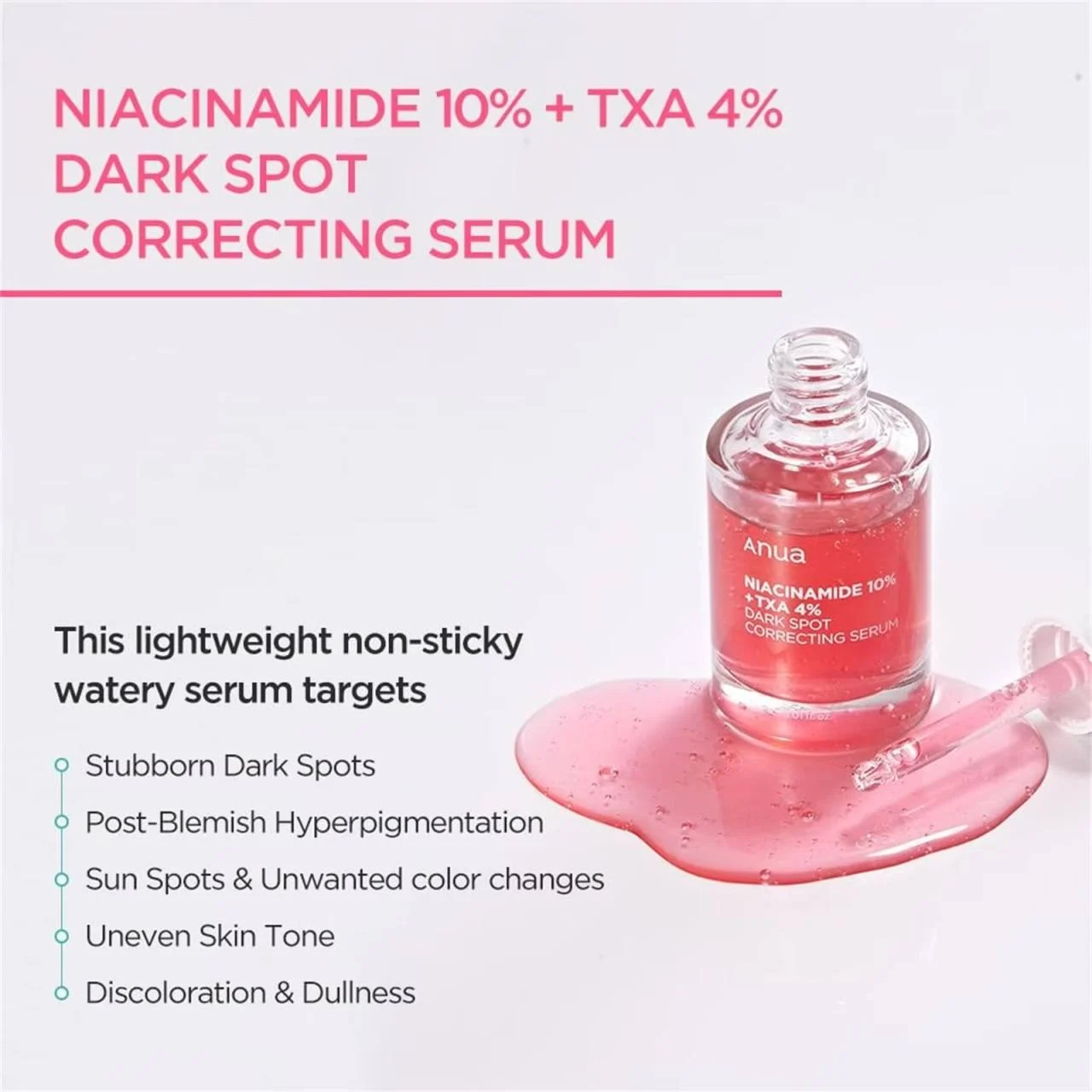 Newest Anua Dark Correcting Essence / 10% Niacinamide+ 4% Tranexamic For Post-Acne Marks Acne Hyperpigmentation 30ml