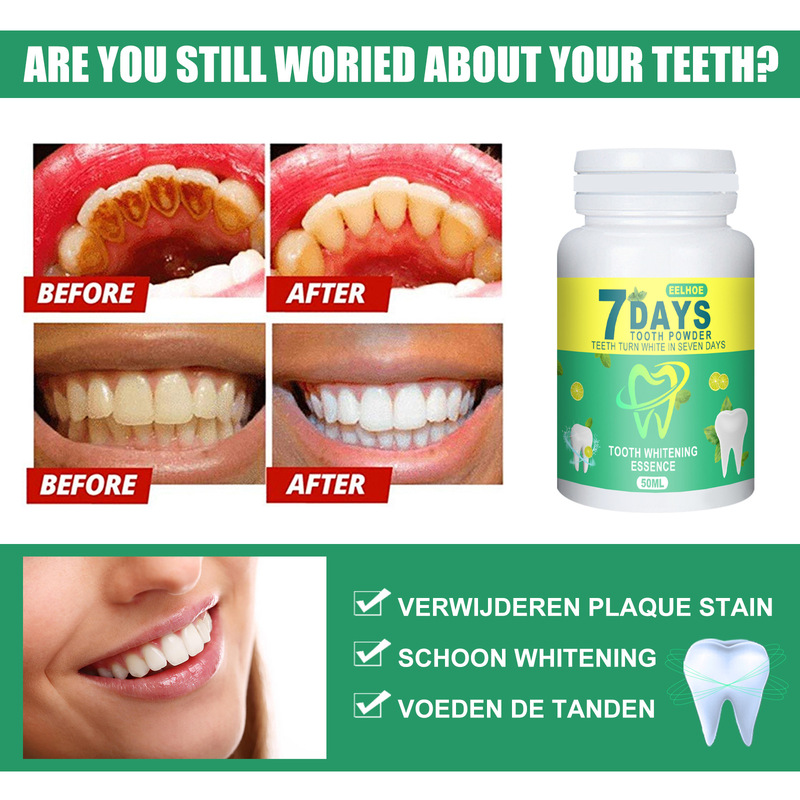 50ML Tooth Whitening Teeth Powder Remove Yellow Smoke Coffee Stains Brighten Tea Stain Fresh Breath Oral Hygiene Dental Care Too