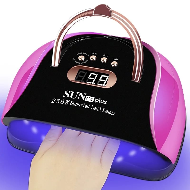 256W UV LED Nail Lamp Gel Nail Light for UV Gel Nail Polish 57LED UV Dryer with 4 Timers Professional for Nail Art Home Salon