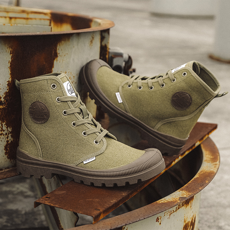 2023 New High Top Martin Boots Outdoor Jungle Mountaineering Wide Sole Big Toe Sports Men's and Women's Canvas Shoes