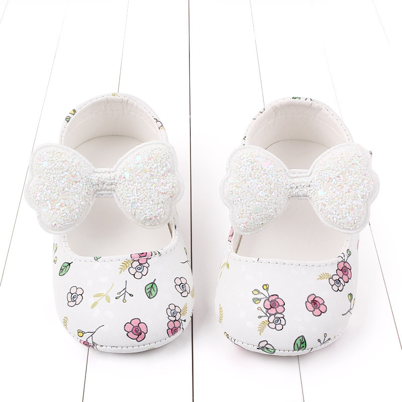 New baby soft-soled shoes baby toddler shoes dress bow princess shoes sequined baby shoes