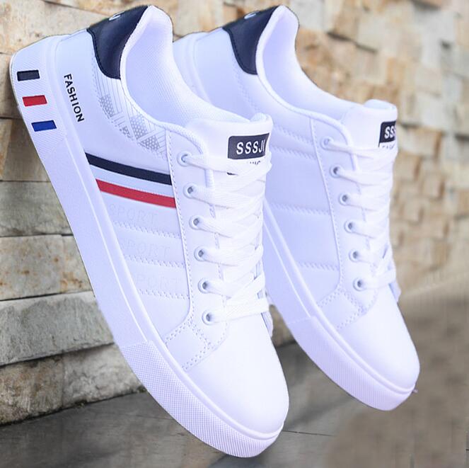 Men Shoes Sneaker Sport Shoes Running Shoes PU Leather Athletic Casual Shoes for Men Discount On Sale White 44