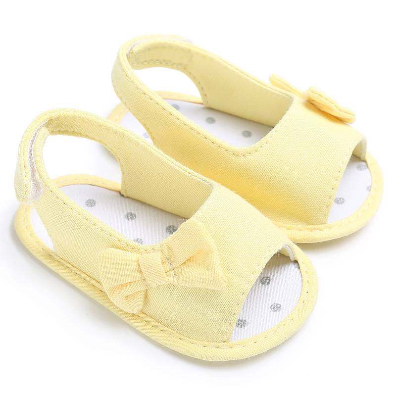 Sweet Canvas Newborn Baby Shoes Footwear Infant Toddler First Walkers Summer Girls Princess Bow Peep Toe Dress Shoe