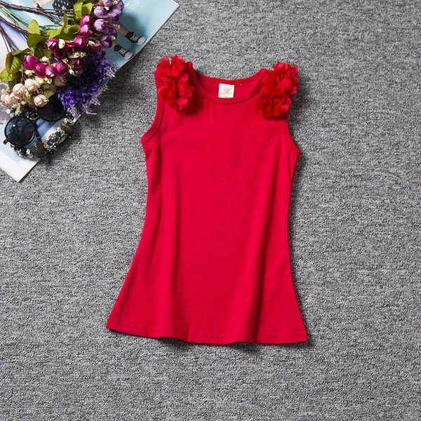 Cherubear girls clothing baby children round neck flower vest dress