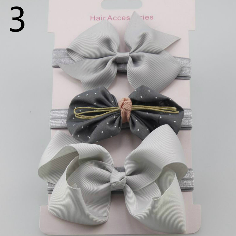 Fashion New Bow Head Flower Hair Band Hair Accessories Combination Three-piece