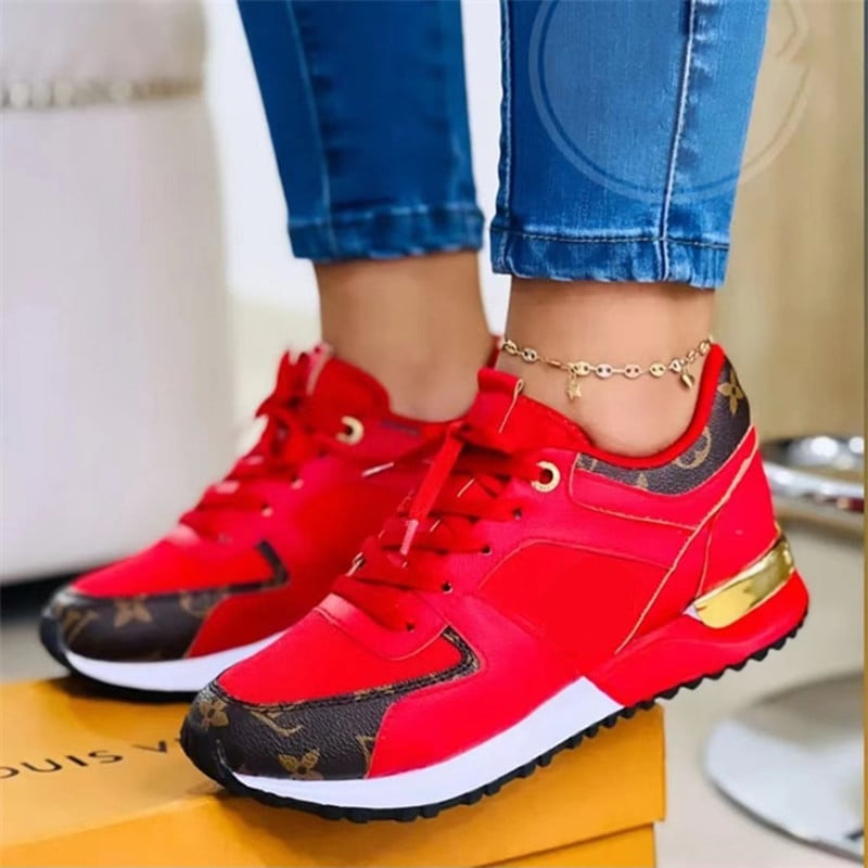 Women's sneakers 2024 shoes thick-soled sports ladies breathable running walking sneakers low-cut color matching women's shoes