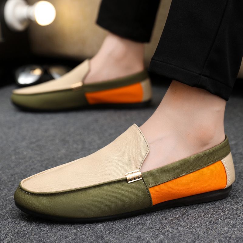 Spring/Autumn New Arrivals Fashionable Men's Shoes Large Colour Block Patchwork Loafers Versatile Stylish Shoes