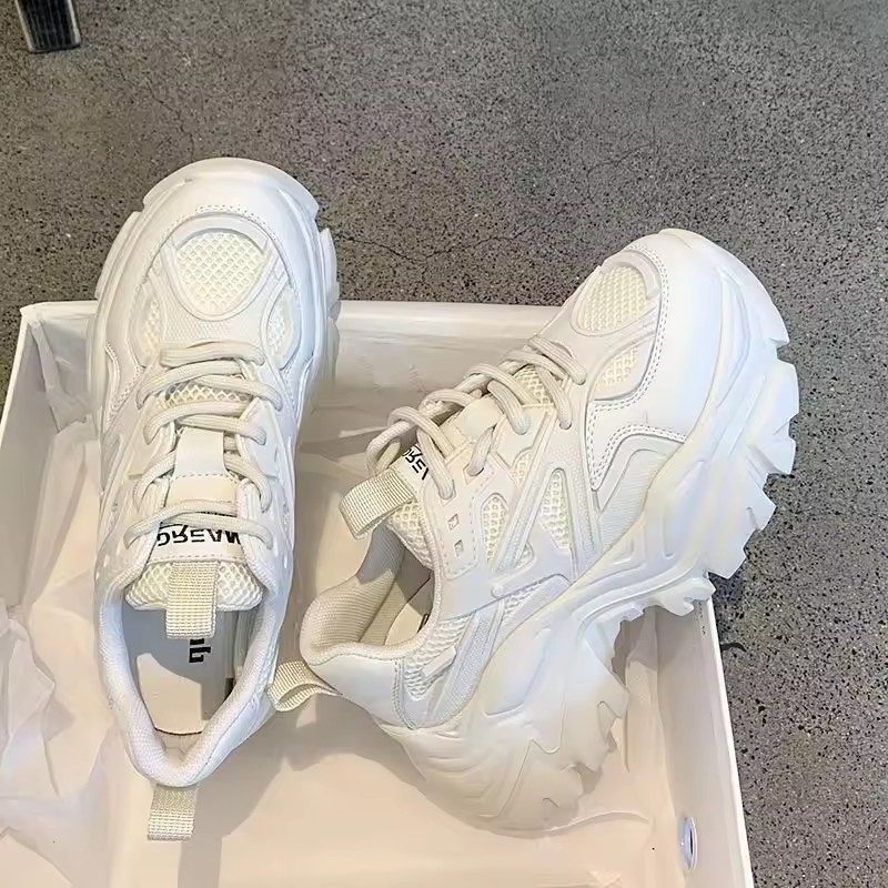 2026 Women's Casual Thick Bottom Net Surface Forest System Dad Shoes Spring Summer New Style Versatile Trendy Casual Shoes 35-40