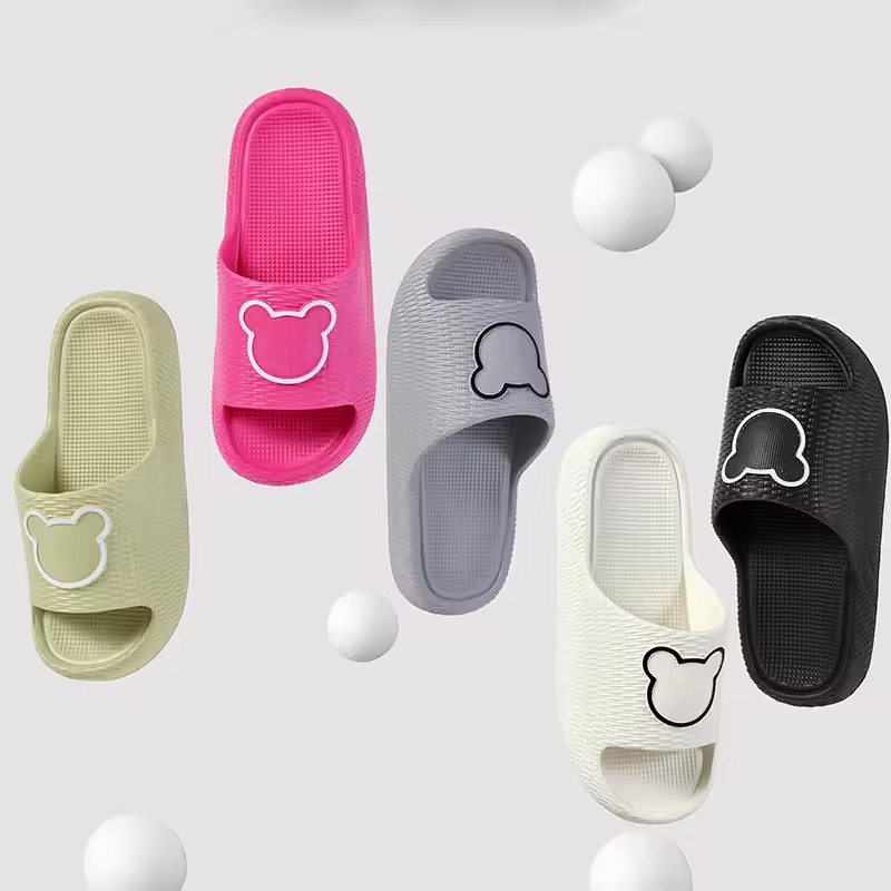 Soft Home Slippers Couple Summer Indoor Skid Proof Bathroom Slippers Sandals Hotel Solid Color Men Women Flip Flops Flat Shoes