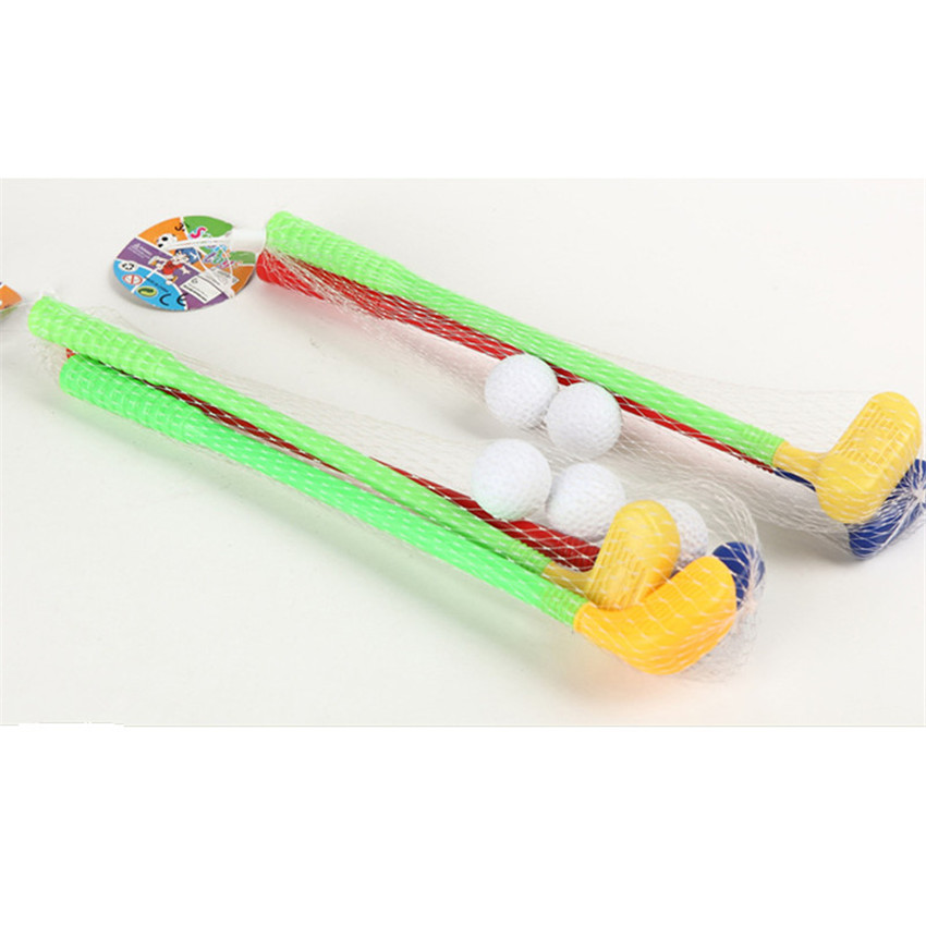 Children Kids Golf Club Toys 2 Golf Clubs + 2 Golf Ball Toy Mini Golf Game Sports for Baby Grasping Ability Developing