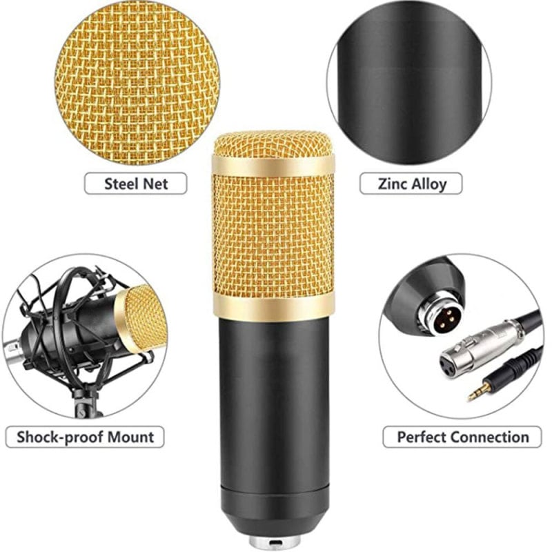 Professional BM800 Studio Condenser Microphone 3.5mm Wired BM800 Condenser Sound Recording Microphone For Computer