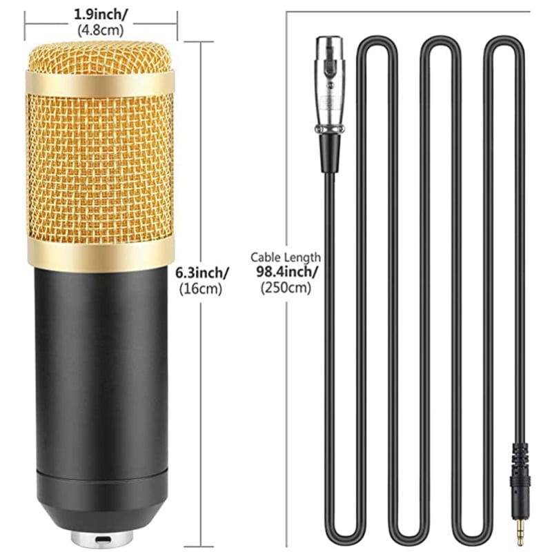 Professional BM800 Studio Condenser Microphone 3.5mm Wired BM800 Condenser Sound Recording Microphone For Computer