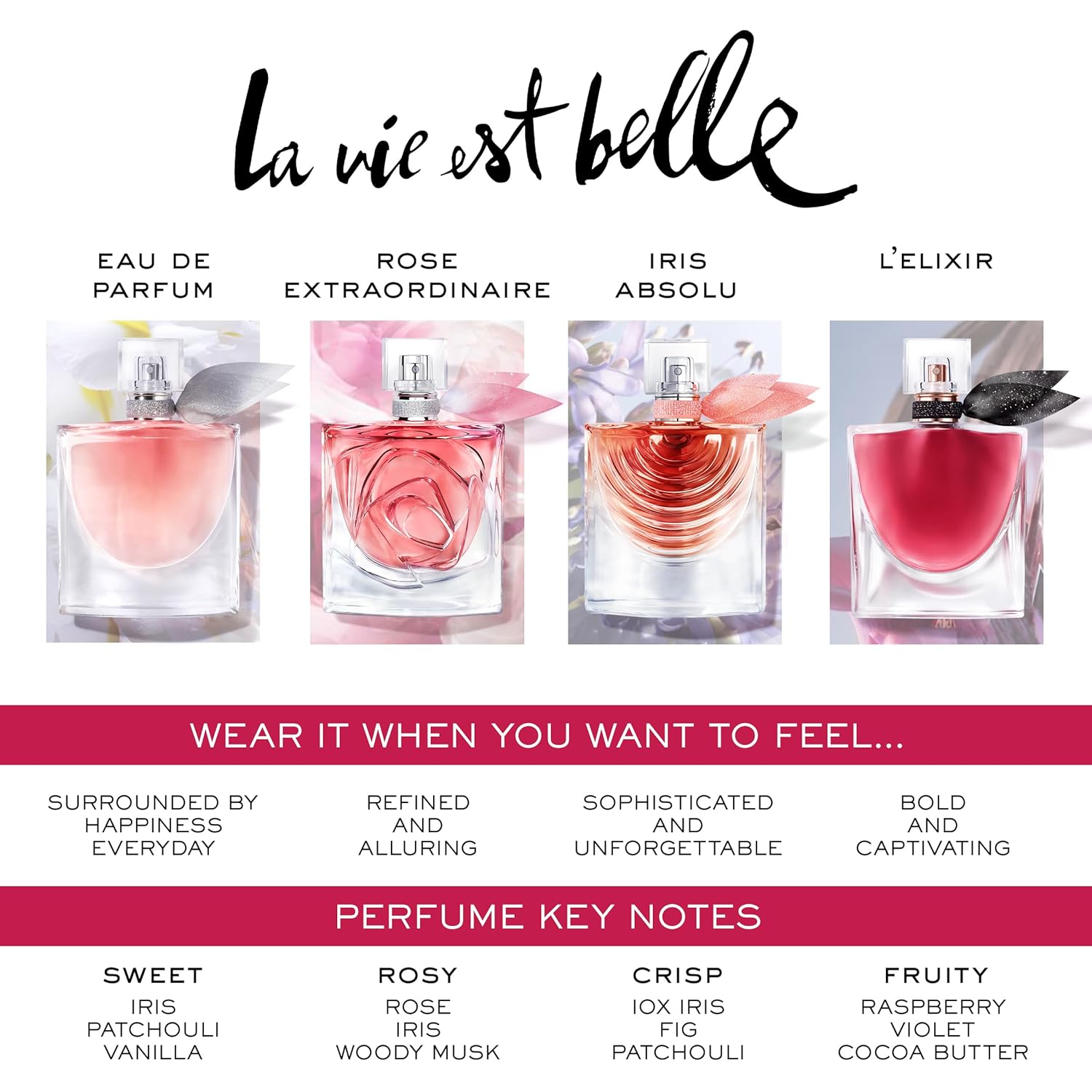 Lancôme La Vie Est Belle Rose Extraordinaire Eau de Parfum - Amazon Exclusive - Long Lasting Fragrance with Rose, Iris & Woody Musk - Warm & Floral Wo