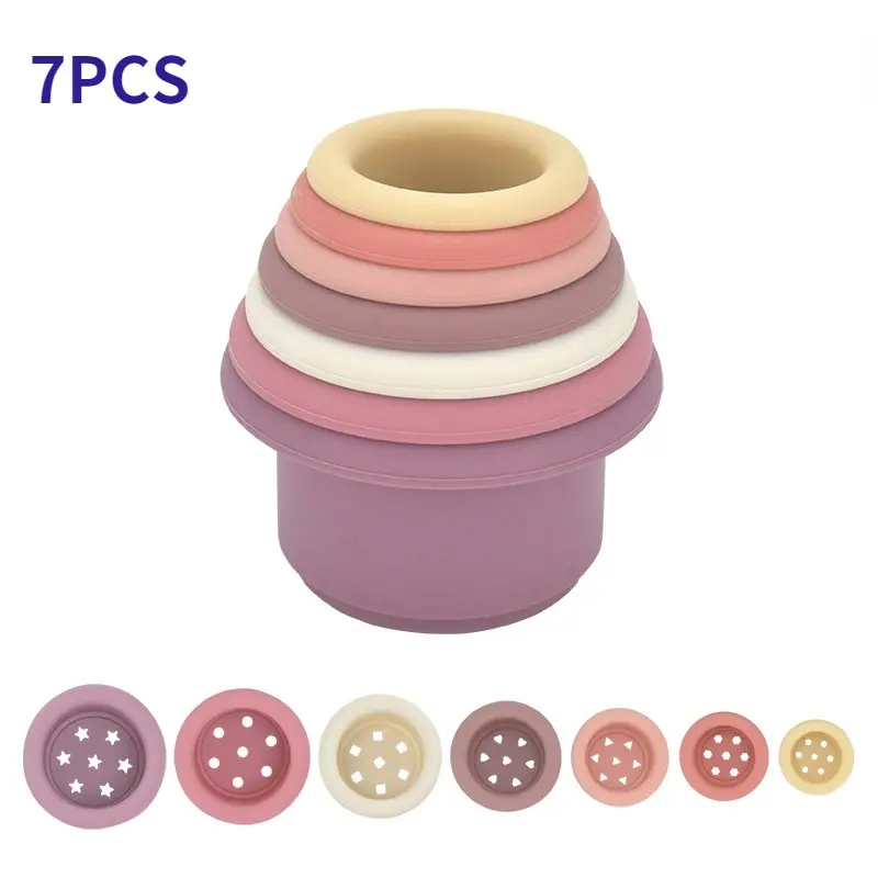 Boost Your Baby's Intelligence with Montessori Educational Toys - Baby Silicone Hourglass Stacking Cup!