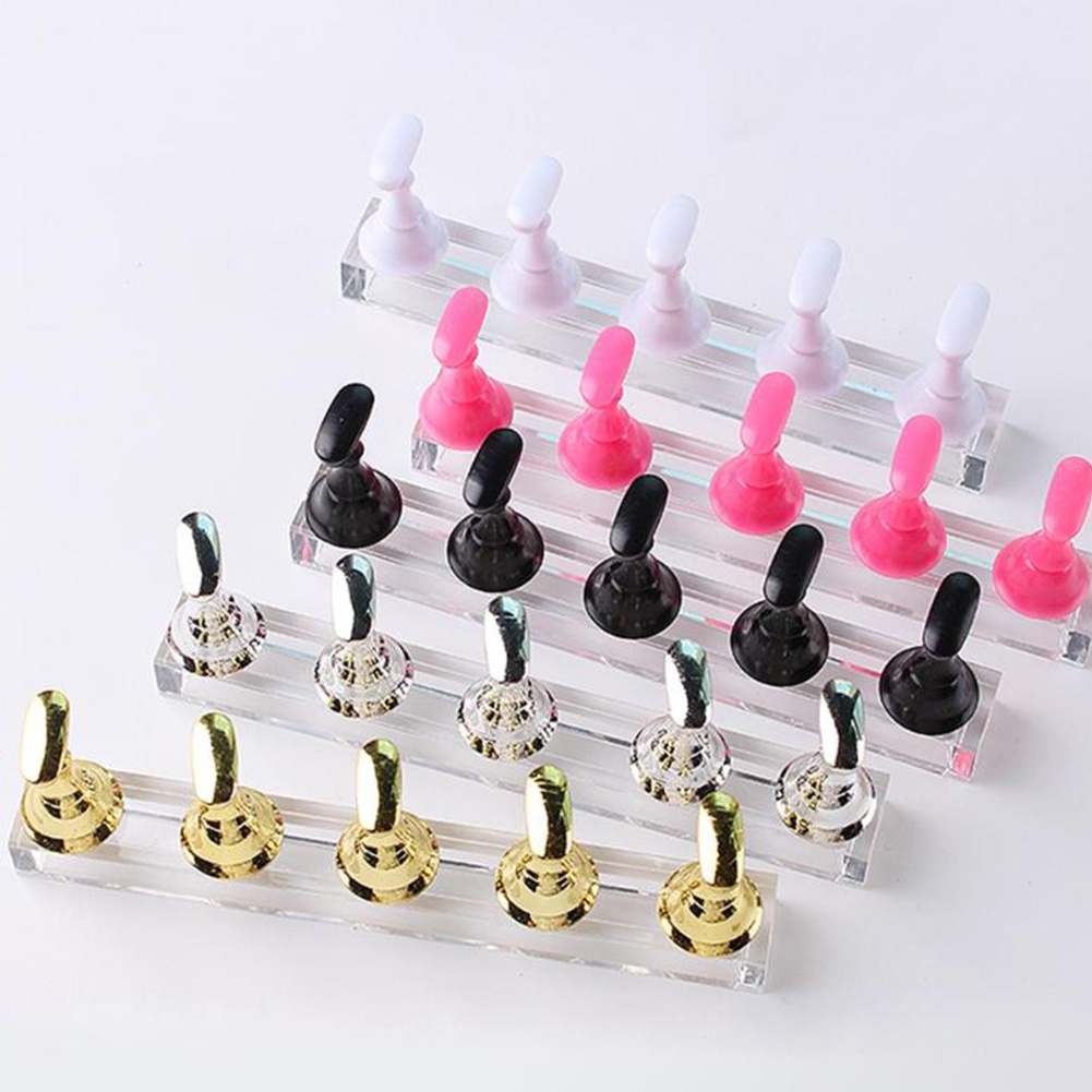 Magnetic Nail Art Holder Practice Display Stand Acrylic Tips Shelf False Nail Tip Salon DIY Manicure Tools