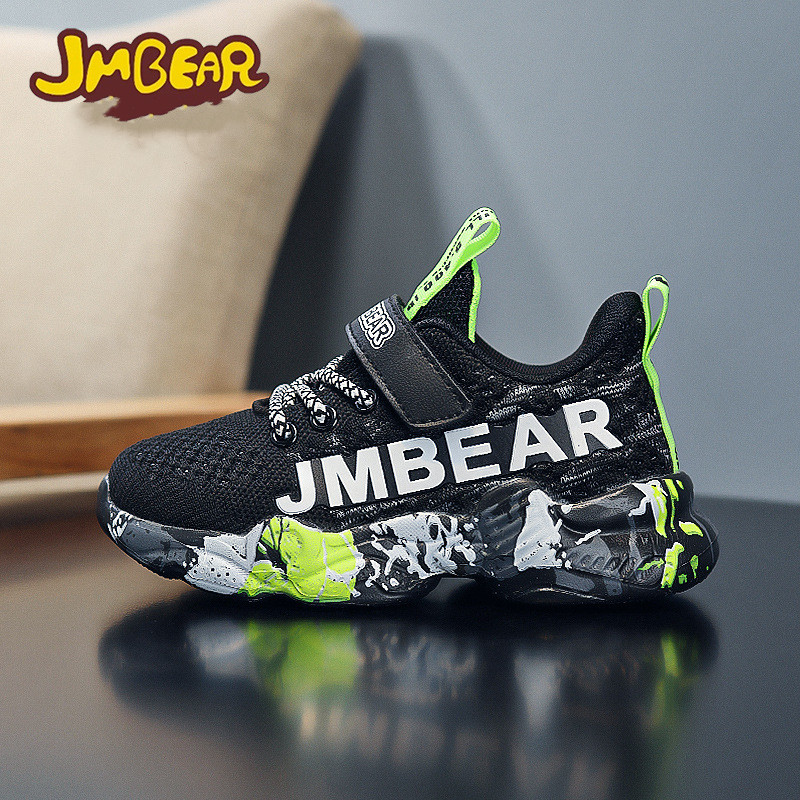 Jamie Bear Boys' Shoes Four Seasons Children's Sports Shoes Flying Weave Children's Shoes Mesh Casual Children's Shoes