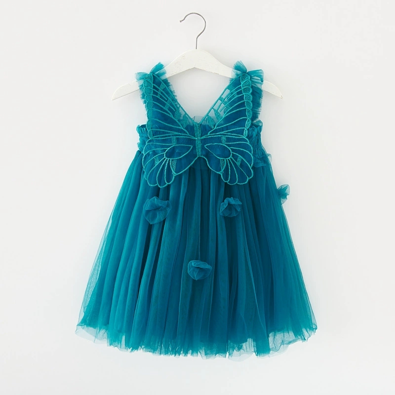 Lace Suspenders Dress Toddler Girls Angel Wings Princess Clothing Birthday Cute Summer Tutu Dress