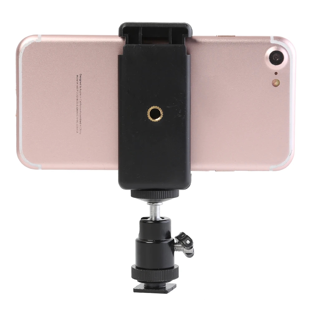 SLR metal hot shoe phone selfie universal spherical gimbal camera holder stabilizer 360 degree E-shaped clip