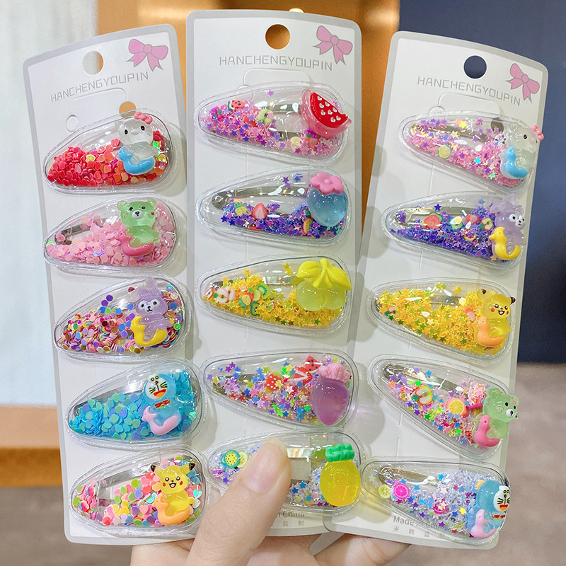 5 Pieces / Pack Girls Hair Clips New Transparent Hair Clips Fashion Children PVC Cartoon Animal Hair Accessories
