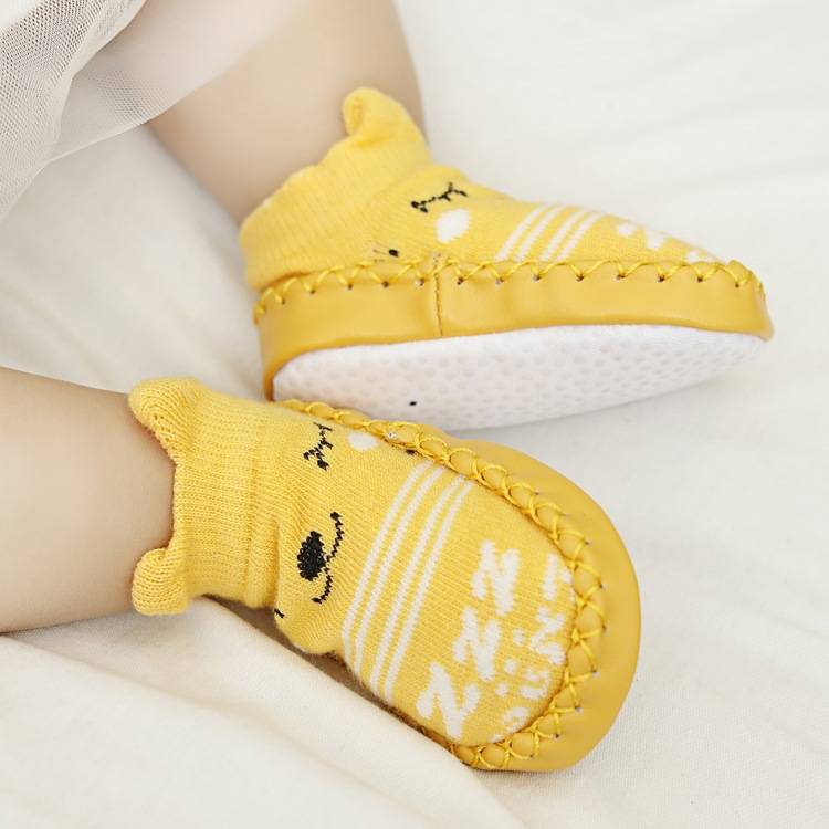 Children Infant Cartoon Socks Baby Gift Kids Indoor Floor Socks Leather Sole Non-Slip Thick Towel Socks