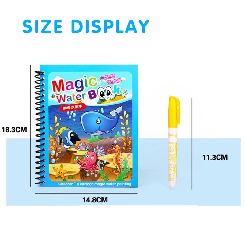 5 / Magical Book Water Drawing Montessori Toys Reusable Coloring Book Magic Water Drawing Book Sensory Early Education Toy