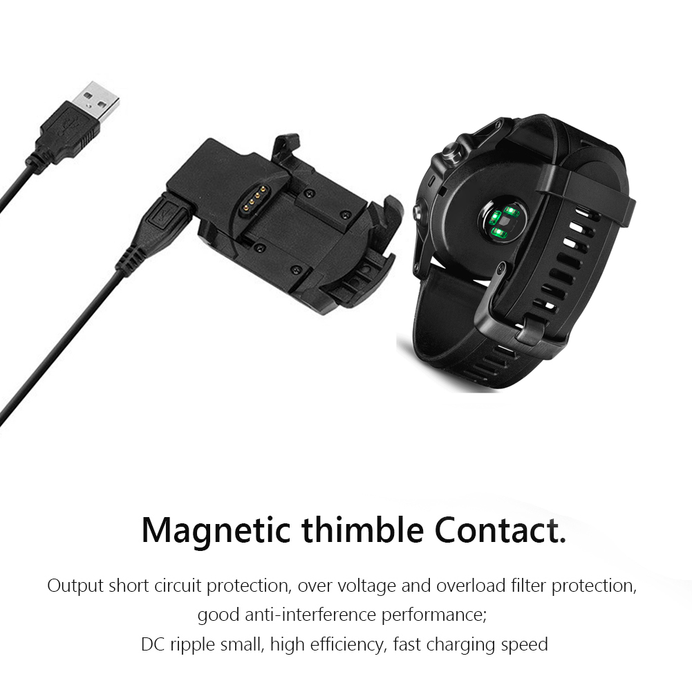 Watch Charger Power Supply Sport Watch Clip Charger for Garmin Fenix 3/Fenix 3 HR Power Supply Adapter Dock Black