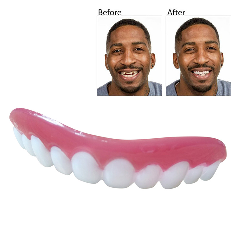 Veneers Silicone Artificial Upper Denture Sleeve Comfort Fit Teeth Top Cosmetic Veneer One Size Fit Hot Fashion