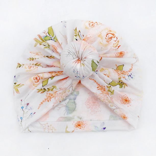 Baby Girl Hat Newborn Soft Cute Floral Cap for Toddler Infants Turban Hat random color