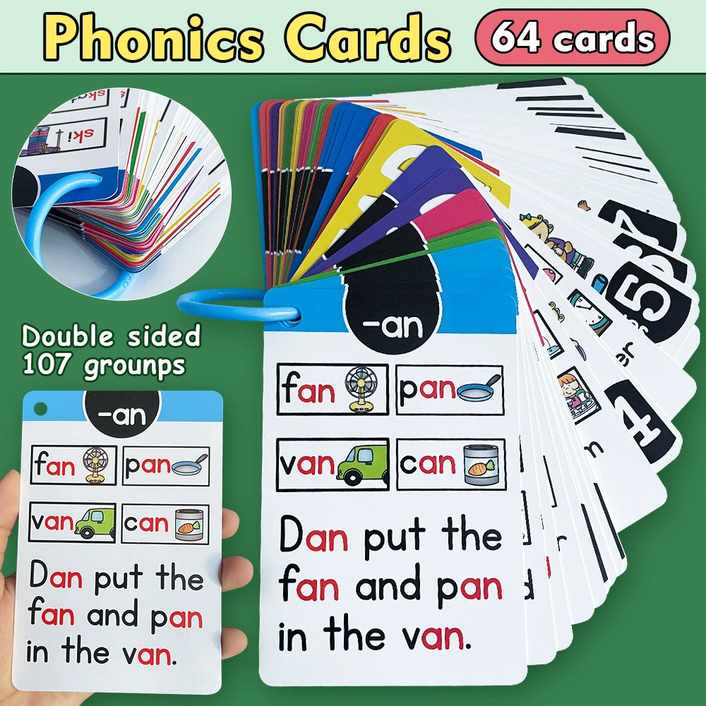 1 Sets Of English Phonics Flash Cards Children Early English Educational Learning Toys For Kids Cards Flash