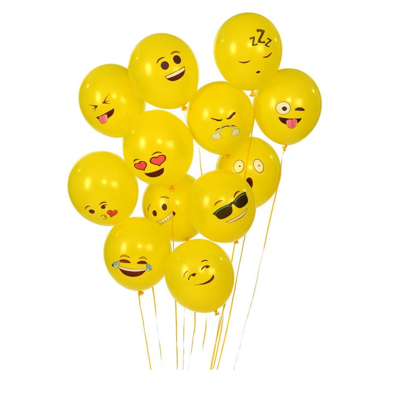 10 12" Emoji Latex Balloons hot Expression ballon Wedding Birthday party supplies smile latex globos WeChat Smile balls