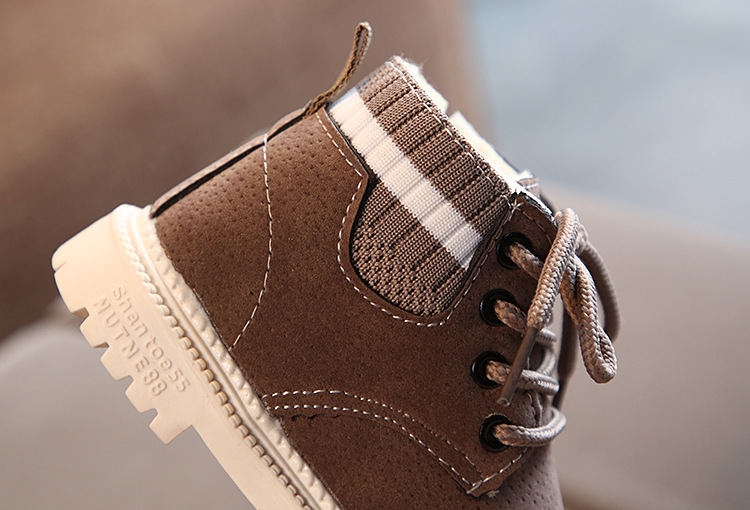 Fashion children boys Martin boots girls side zipper retro boots 21-30 Size