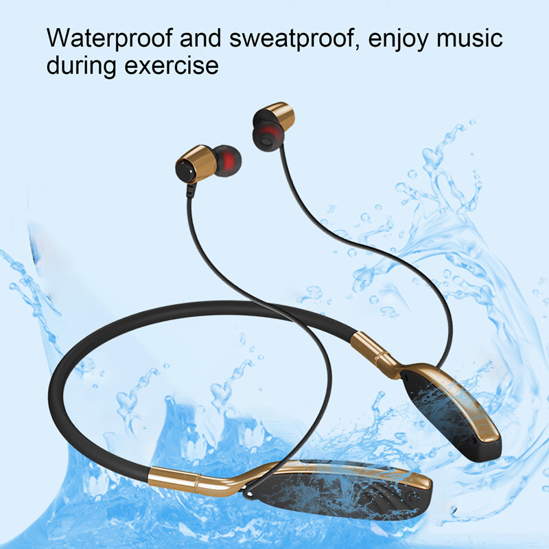 Bluetooth 5.0 magnetic wireless headset neck-mounted headset rechargeable stereo sports in-ear earbuds Bluetooth headset with mi