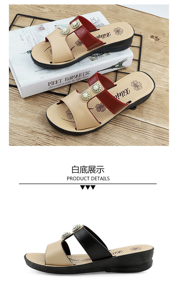 Summer new popular women's cool slippers with anti slip thick sole and fashionable women's shoes
