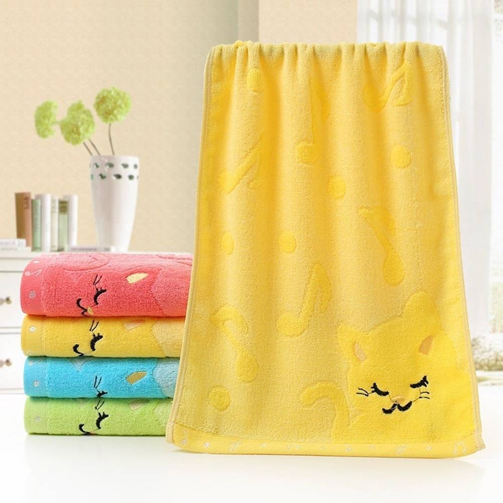 25*50 cm For Home Bathing Shower Towel Living Cute Cat Child Towel Bamboo