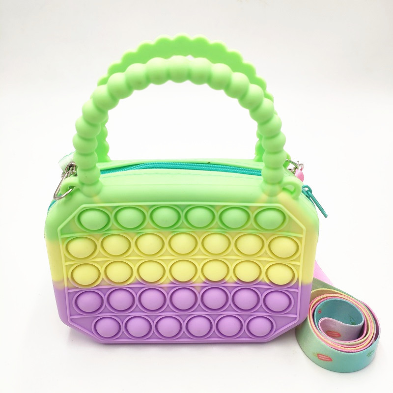 Pop Fidget Toys It Silicone Push Bubble Crossbody Bag Sensory Reliver Stress Autism Adults Kids Handbag Coin Pouch Purse Gifts