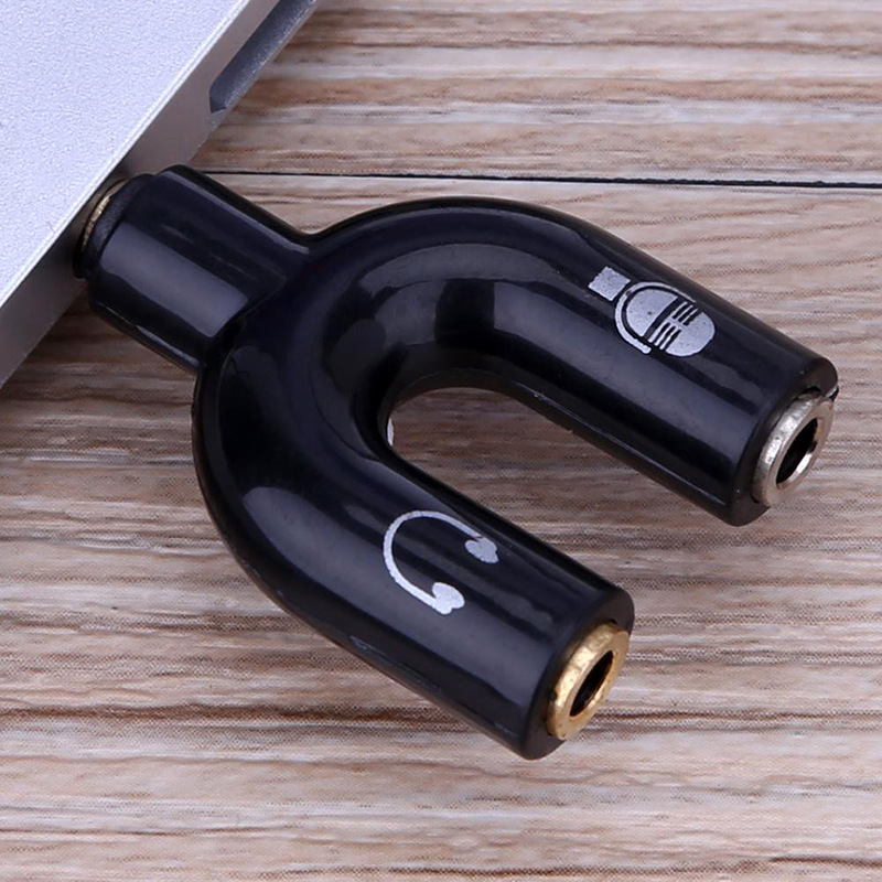 New 3.5mm Microphone Audio Converter Adapter Splitter Sound Stereo Audio Jack Interface External For 2 Way U Headset Speakers