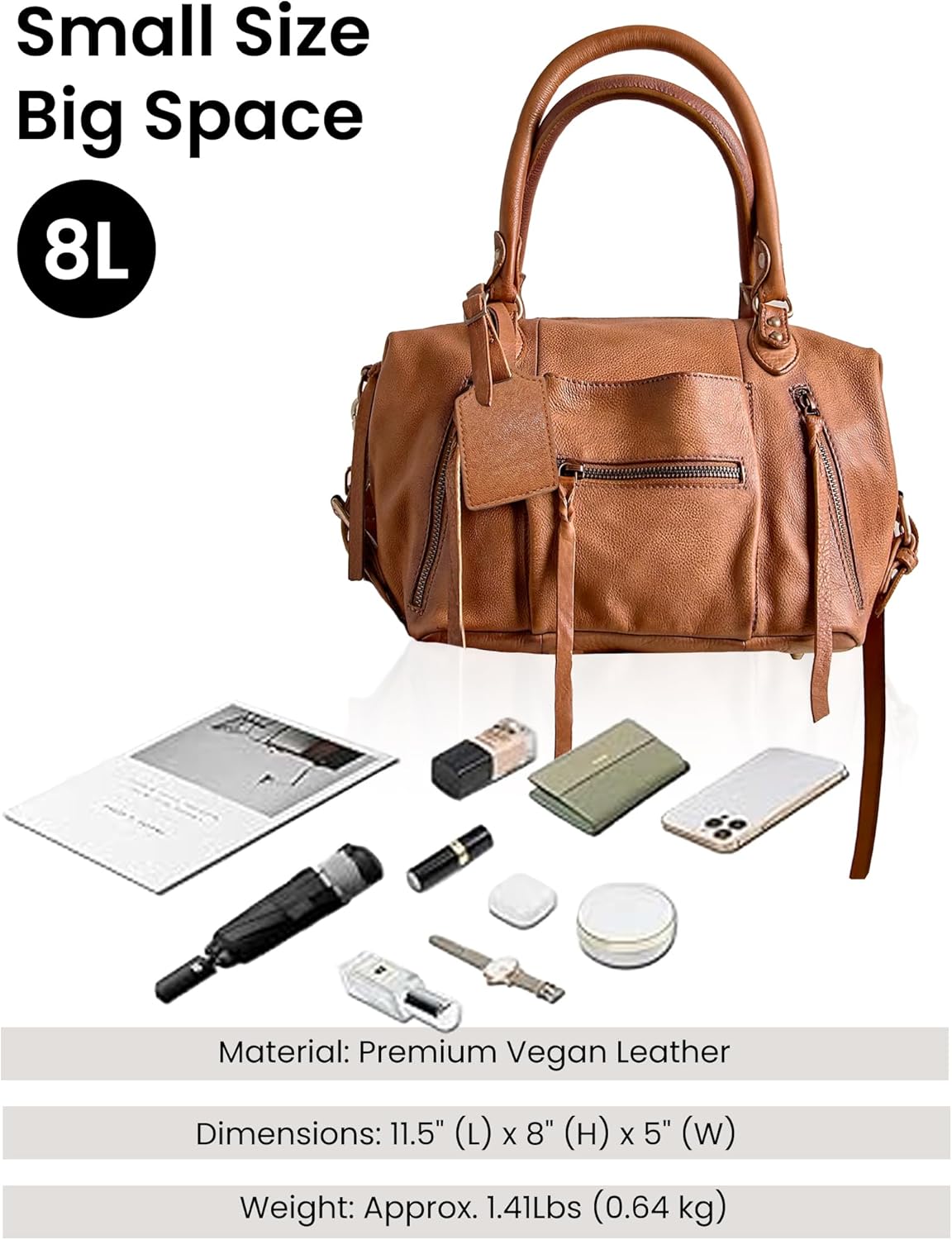 Women Mini Tote Bags (8 L) City Bags Tote Bag Purse Vegan Leather Hobo Handbags With Adjustable Dual Straps