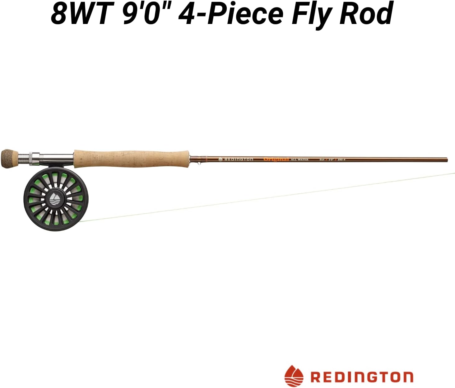 Redington Original Fly Fishing Rod and Reel Combo Kit – 9’ 4-Piece Medium Action Rod, Crosswater Reel, Rio Fly Line, Leader, and Travel Case – Freshwa