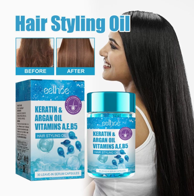 Magic Hair Vitamin Capsule Keratin Oil Fast Restore Hair Soft Smooth Shiny Deep Moisturizer Frizzy Dry Scalp Hair Care Products