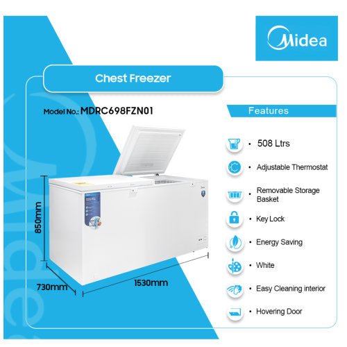 MIDEA 508L MDRC698FZN01 CHEST FREEZER