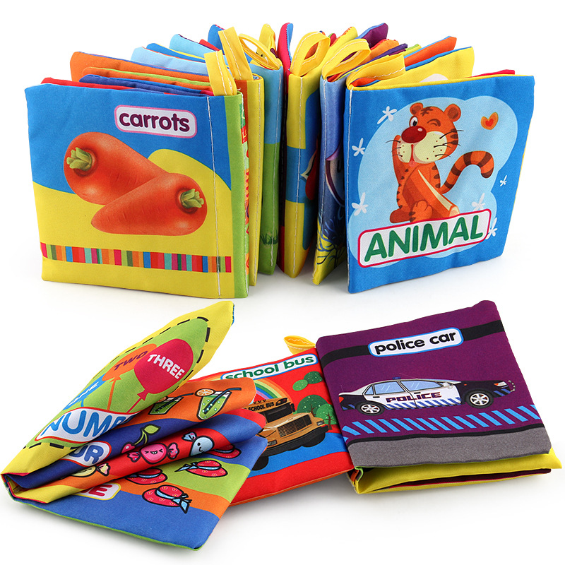 New Infant Educational Cloth Book Letter Pattern Cognitive Baby Toy Learning Infant Book Development Boys Girls Newborn Animal