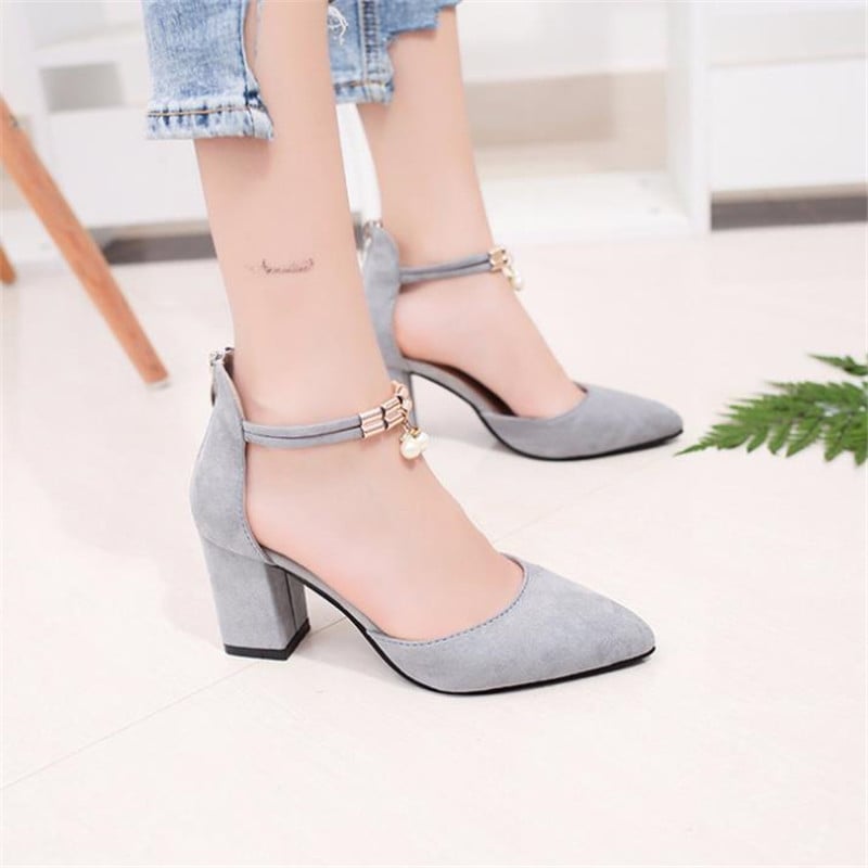 Ladies Sandals Shoes Women L Luxury Sandals Ankle Mid Heel Block Party Open Toe Square Shoes Zapatos De Mujer