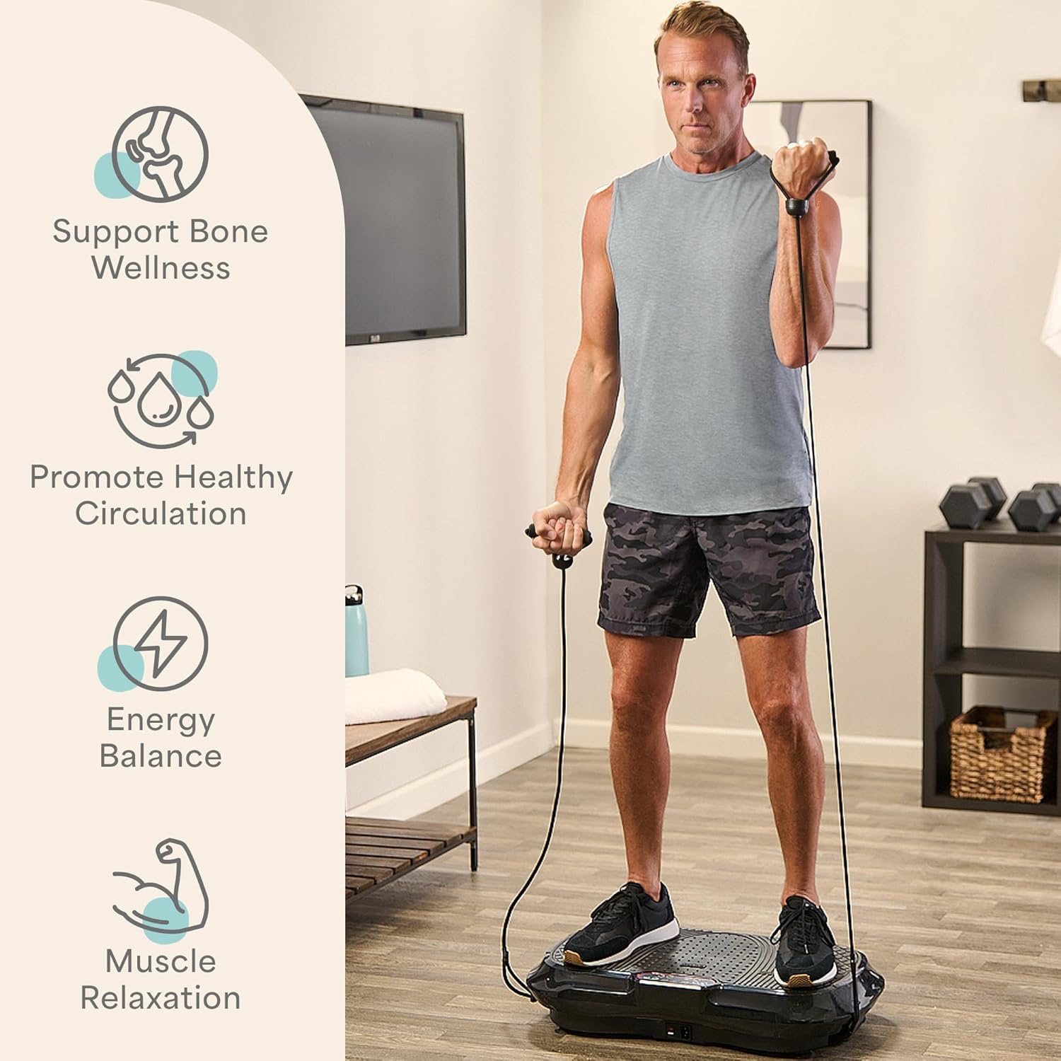 Lifepro Waver Vibration Plate Exercise Machine – High-Intensity Vibration Plate for Lymphatic Drainage – Full-Body Workout Vibrating Platform with Loo