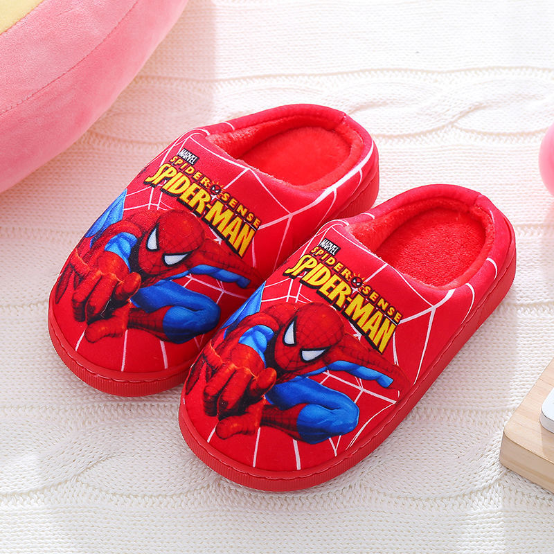 Children's cotton slippers, cartoon style, anti slip and warm for children at home, indoor bags, heels, cotton shoes, slippers
